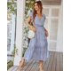 thumbnail image 5 of Vestidos de vacaciones Vestido de moda casual para mujer Vestido de cóctel elegante con cuello en V estampado floral-AZUL Sailing Electrónica, 5 of 5
