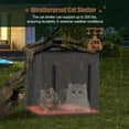 thumbnail image 3 of Xecessory Large Heated Cat House for Outdoor Cats in Winter, Waterproof Insulated Outdoor Cat House, Feral Cat Shelter with Heating Pad for Small Animals (Brown), 3 of 9