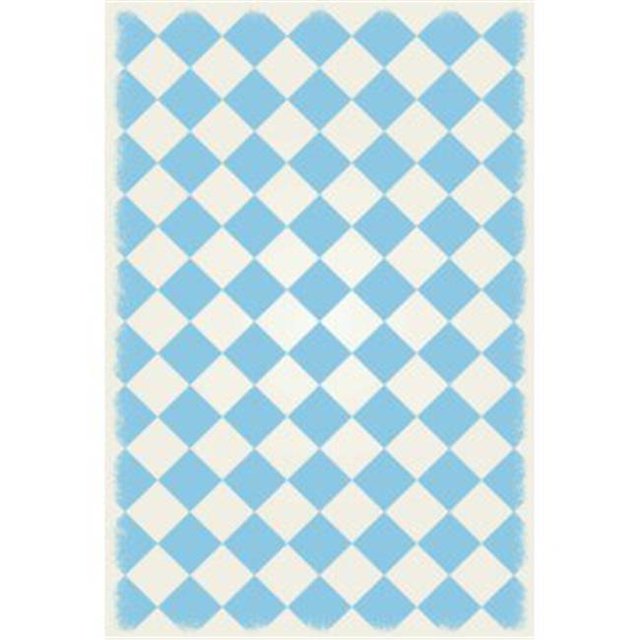 Aspen Brands RUG7LB46 4 x 6 ft. English Checker Design Rug - Light Blue & White