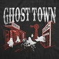 thumbnail image 2 of Womens Ghost Town T Shirt Funny Halloween Bed Sheet Ghosts Joke Tee for Ladies Womens Graphic Tees, 2 of 9