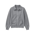 thumbnail image 5 of PRINxy Women's Soft Waffle Knit Long Sleeve Notch Lapel Full Zip Jacket Coat with Large Pockets for Fall Winter Casual Gray XL, 5 of 6