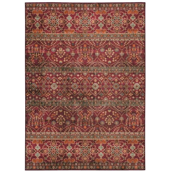 Neil 3' x 5' Washable Accent Rug, Garnet and Ivory