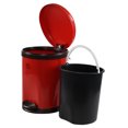 thumbnail image 3 of Nesmilers 1 Pack Plastic Foot Pedal Garbage Can, Red Bathroom Trash Can with Lid, 3 of 5