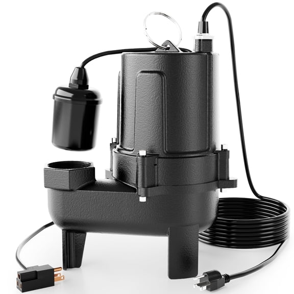 FOTING 1.5HP 9000GPH Cast Iron Submersible Sewage Pump, Heavy Duty Automatic Effluent Sump Pump for Basement, 2'' NPT Discharge Septic Pump