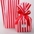thumbnail image 2 of Sacs en cellophane Transparents à Rayures Rouges pour Bonbons, Sacs en Plastique pour Friandises, Lot de 50, 2 of 4