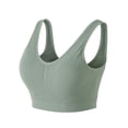 thumbnail image 1 of Top deportivo cruzado de color liso para mujer: bandeau sin costuras con relleno extraíble, ligero, ideal para yoga, gimnasio y uso informal., 1 of 3