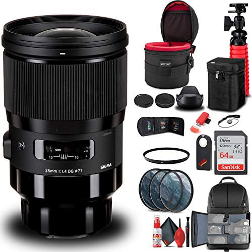 Sigma 28mm F/1.4 DG HSM Art Lens for Sony E (441965) Bundle