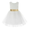 thumbnail image 2 of Ekidsbridal White Backless Lace V-Back Holy Communion Baptism Christening Dress for Flower Girls 206T 3, 2 of 3