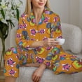 thumbnail image 6 of Pajama Sets for Women 2 Pcs, Yellow Flower A Button Down Long Sleeve Sleepwear Lounge PJ Sets, 6 of 6