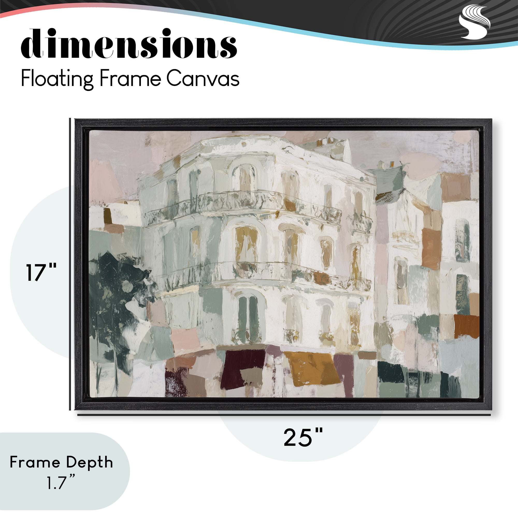 Stupell Industries Barcelona Street Corner Black Framed Floater Canvas Wall Art, design by Chromatic Storm Studio