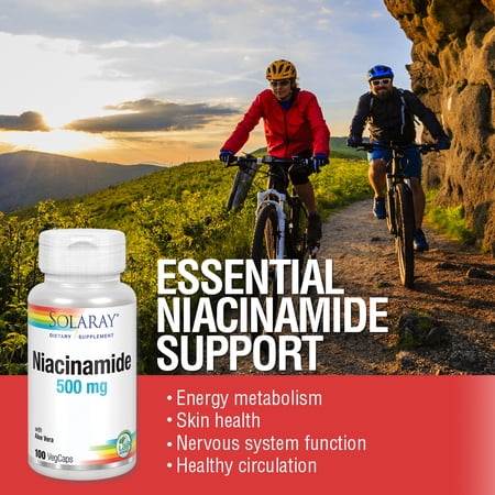 ソラレー ナイアシンアミド サプリメント 500mg 100粒 Solaray Niacinamide ベジカプセル ビタミンB3 with アロエベラ