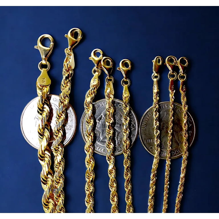 14K Yellow Gold 2mm Round Box Chain Necklace 22 Inches