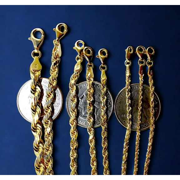 14K Yellow Gold | 1.5mm | 18 Inches | Solid Rope Chain