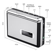 Reshow Portable Cassette Player USB to MP3 Converter, Tape Digital Converter, Built-in Speaker, White