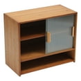 thumbnail image 4 of Kitchen Pantry 3 Tiers Sideboard Bamboo Small Storage Cabinet Sliding Door Cupboard 21.6*11*18.1 in, 4 of 18