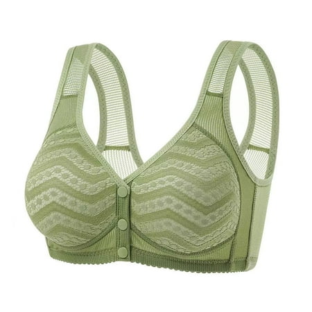 Black of Friday Deals!Clearance Staron Bras for Women Front Closure No Underwire Bra Wireless Comfortable Bra Stretch Solid Color Bras Everyday Bra
