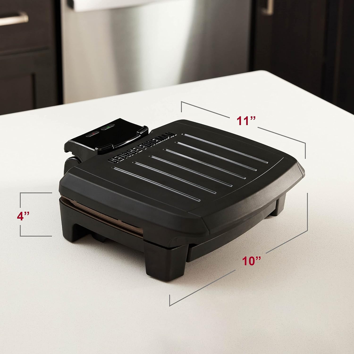 George Foreman GRES060BZ Contact Submersible? Grill, NEW Dishwasher Safe, Wash the Entire Grill, Easy-to-Clean Nonstick, Black/Bronze