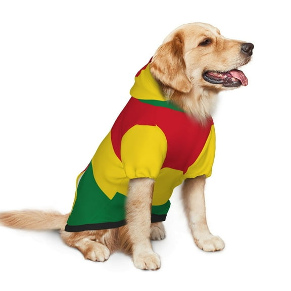 Reggae Flag Dog Hoodie Pet Coat for Medium and Large Dogs Daily Use Small