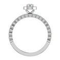 thumbnail image 3 of Round Brilliant Halo Diamond Engagement Ring for Women Stackable Luscious Milgrain Design 14K White Gold 0.85 carat, 3 of 5