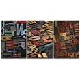 thumbnail image 3 of PixonSign Canvas Print Wall Art Set Grunge Wood Block Letter Variety Decorative Patterns Typography Modern Art Industrial Colorful Multicolor Warm for Living Room, Bedroom, Office - 24"x36"x3, 3 of 5