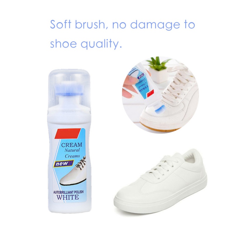 Keimprove Premium Shoe Whitener with Sponge Brush Head White Shoe Refresh Cleaner Scrubbing Detergent Whitening Agent for Leather Sneakers Shoes 50ml