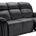 thumbnail image 4 of Fabric Upholstered Reclining Sofa with Flared Pillow Top Armrests Black, 4 of 4