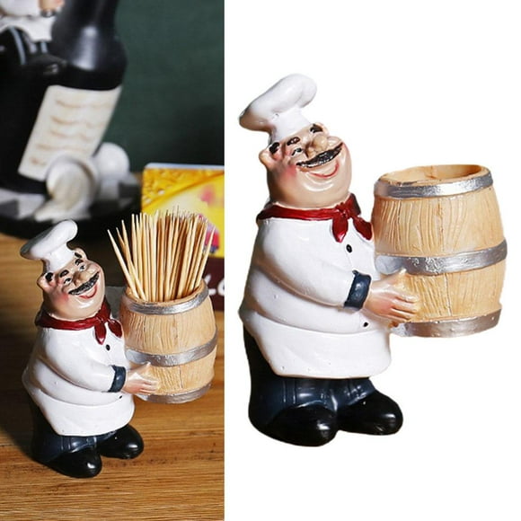 Estatuilla decorativa , soportes pa palillos de , adorno coleccionable, tesanía de cocina, chef de cocina pa tienda, servicio de , Cocinero perfecl Figurilla de chef