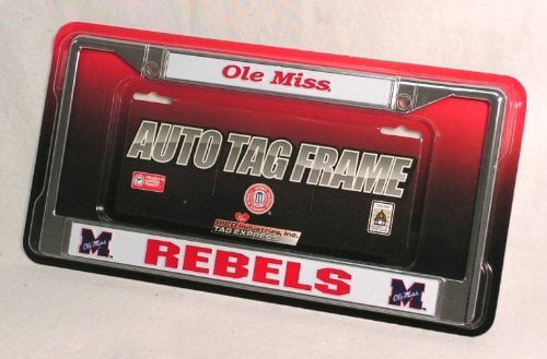 MISSISSIPPI /"Ole Miss Rebels/" Chrome License Plate Tag Frame