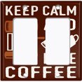 thumbnail image 2 of Metal Light Switch Wall Plate Outlet Cover (Keep Calm And Make Coffee Brown - Double Rocker), 2 of 2
