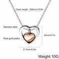 thumbnail image 2 of EIMELI Creative Pet Urn Fashion Double Love Stainless Steel Ashes Necklace Heart Pendant Rose Gold For Cremated Cat Dog Fish Memorial Pet Family, 2 of 7