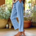 thumbnail image 2 of EDFBUYKRS Female Women Pants Casual Womens Tall Pants 32 Inseam Womens Daily Elastic Waist Workout Trousers Solid Long Pants Loose Casual Pockets Trousers Xxl, 2 of 5