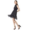 thumbnail image 4 of INSPIRE CHIC Women's Metallic Dots Print Sleeveless Ruffle Cocktail Dress, 4 of 6