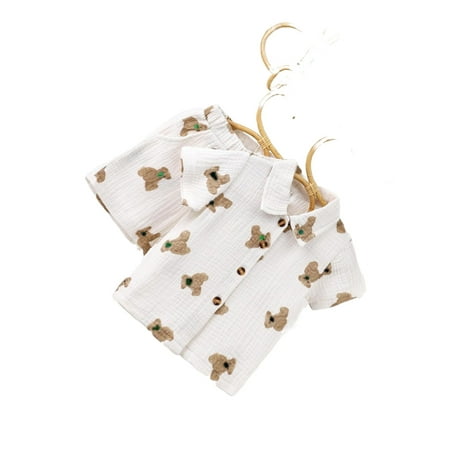 

Casual Cartoon Collar Short Sleeve White Baby Sets (Baby s)