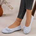 thumbnail image 4 of Women Knotted Bow Ballet Flats, Soft Textured Round Toe Slip‑on Casual Flat Shoes, Comfort Walking Footwear, 4 of 9