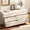 Ivory, variant on Alvantor 6 Drawer Dresser, 60" Wide Wooden Chest of Drawers, Fluted Dresser for Bedroom Walnut