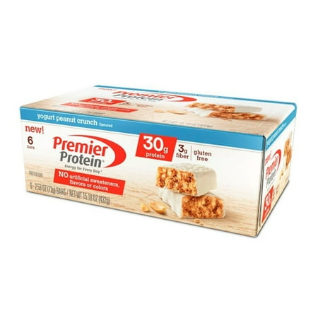 Premier Protein Bar, Yogurt Peanut Crunch, 30g Protein, 6 (Best High Protein Yogurt)