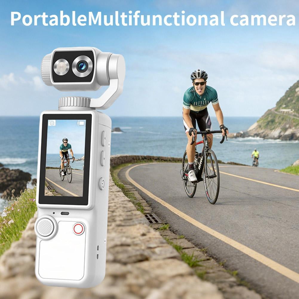 4K HD 180° Rotatable Handheld Camera Mini Video & Audio Pocket Camera Ideal for Outdoor, Bike, Travel, 32GB Included