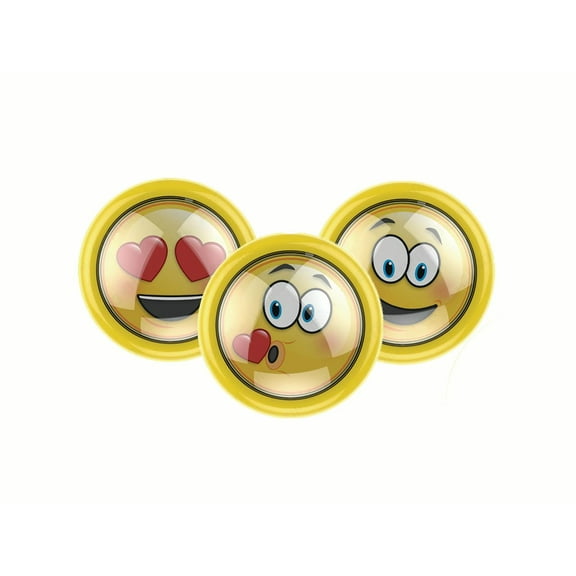 Westek LP2002Y-N3 Battery Powered Emoji Puck Light (3 Pack), Yellow