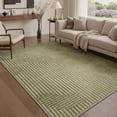 thumbnail image 2 of 2x3 Area Rug Machine Washable Low Pile Indoor Rug with Non Slip Backing, for Entryway, Entrance, Front Door and Bathroom, Geometric Stripe Pattern, Sage Beige, 2 of 5