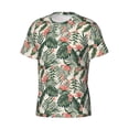 thumbnail image 3 of Yiaed Palm Trees and Tropical Print Mens Short Sleeve Tight Fit T-Shirt, Crewneck Casual Tee-X-Large, 3 of 5