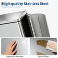 thumbnail image 3 of 60L Step-On Stainless Steel Kitchen Trash Can - Soft Close Lid, Removable Inner Bucket, Smooth Wheels, Fingerprint Resistant, Rustproof, Large Garbage Bin for Home, Kitchen, Office, 3 of 8