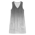 thumbnail image 4 of Levmjia Women's Summer Dress Sleeveless V Neck Casual Shift Dress with Pockets Loose Fit A Line Ombre Print Sundress for Women Daily Vacation Wear, 4 of 7