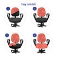 thumbnail image 4 of Botany Office Chair Slipcover, Doodle Flower Blossoms Forest Foliage Spring Revival Bouquets, Protective Stretch Decorative Fabric Cover, Standard Size, Dark Coral White and Mustard, by Ambesonne, 4 of 5