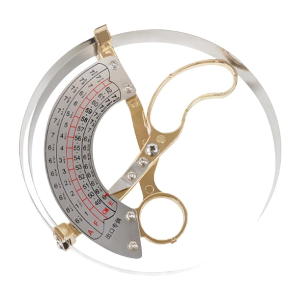 Regla para sombreros tipo ligero para calibre de tamaño de sombrero, brújula de anillo de acero inoxidable para M