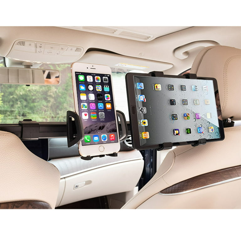TOYMYTOY 2 in 1 Car Multifunction Headrest Mount Universal Adjustable  Vehicle Phone Tablet Holder Cellphone Bracket (Black) 
