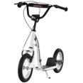 thumbnail image 1 of CoSoTower Dual Brakes Kick Scooter 12-Inch Inflatable Front Wheel Ride On Toy for Age 5+, White, 1 of 7