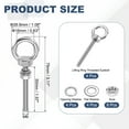 thumbnail image 2 of Uxcell M6 x 50mm Eye Bolt, 4Pcs 304 Stainless Steel Thread Lifting Ring Set, Silver, 2 of 7