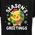 thumbnail image 3 of Pokémon - Pikachu Seasons Greetings - Women's Short Sleeve Graphic T-Shirt, 3 of 5
