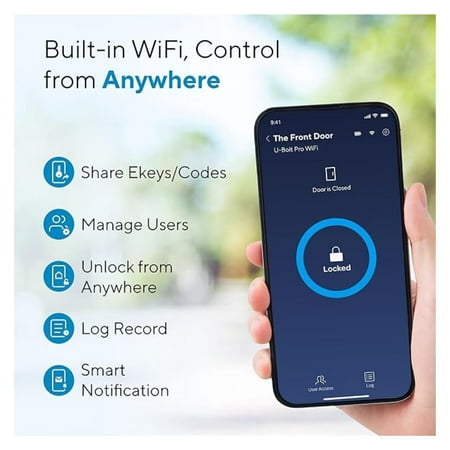 Ultraloq - Bolt Fingerprint WiFi Smart Lock (Apple Home) - Black