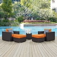 thumbnail image 2 of Lounge Armchair Table Set, Orange, Rattan, Wicker, Outdoor Patio Balcony Cafe Bistro Garden Hospitality Restaurant, Modern Contemporary HB32990, 2 of 6
